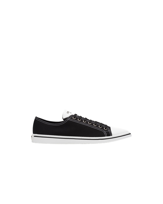 Prada Bomull Gabardine Pointy Sneakers Svarte | IRFGHJ253