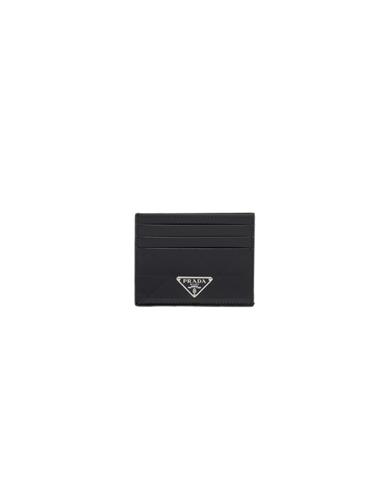 Prada Brushed Lær Card Holder Svarte | 976-DXVKRF