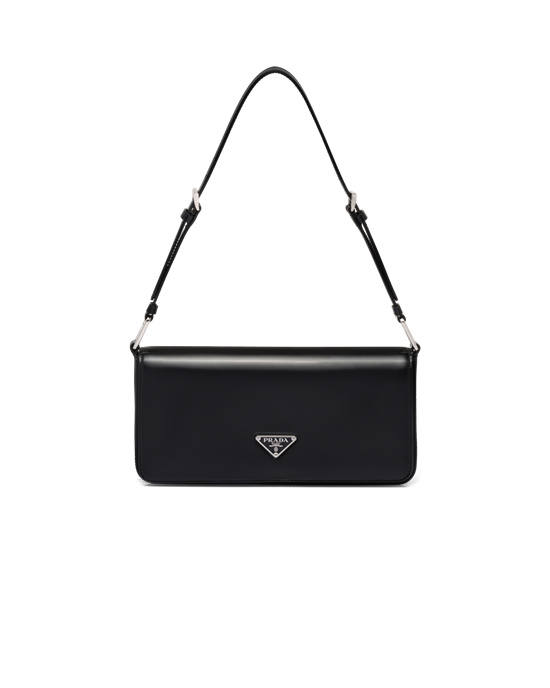 Prada Brushed Lær Prada Femme Bag Svarte | 293-HGMJKP
