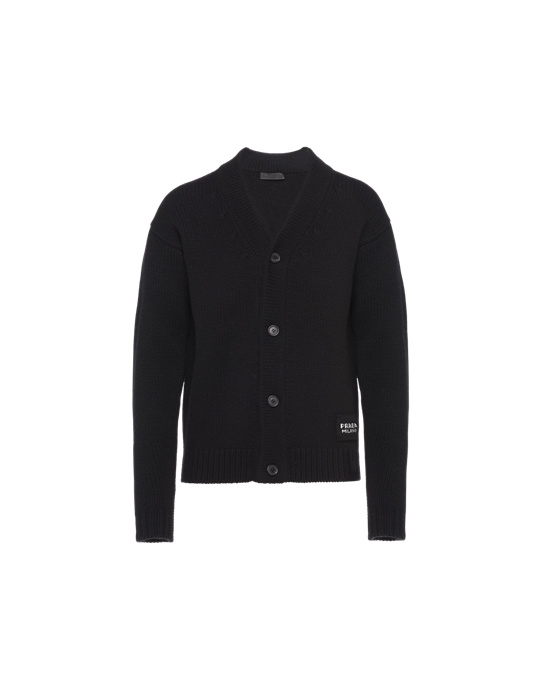 Prada Cashmere Knit Cardigan Svarte | ESNWKT419