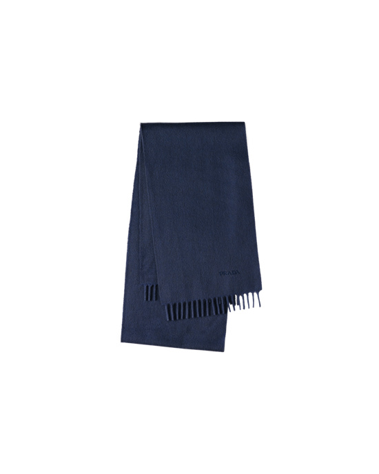 Prada Cashmere Scarf Marineblå | 809-EQWBUV