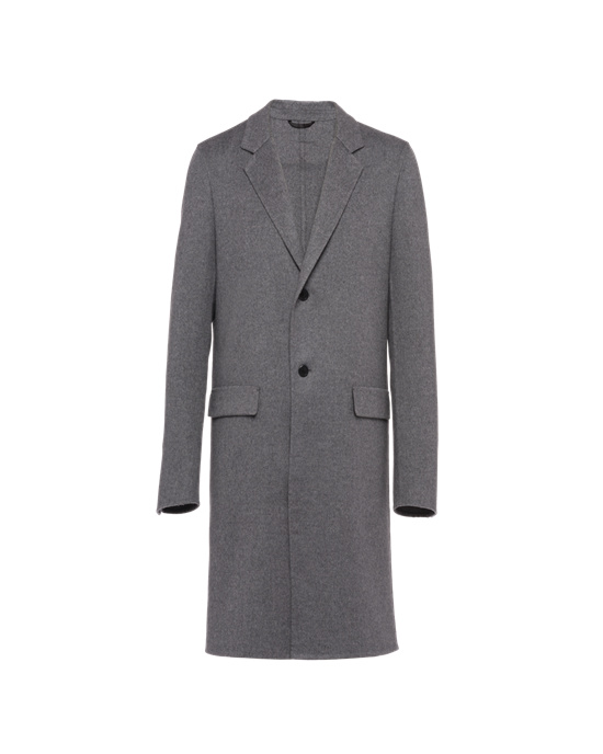 Prada Double Cashmere Coat Slate Gray | 736-SXUWVB
