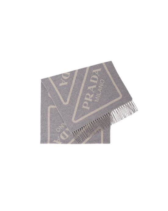 Prada Double Cashmere Scarf Grå | 467-EZKGWJ