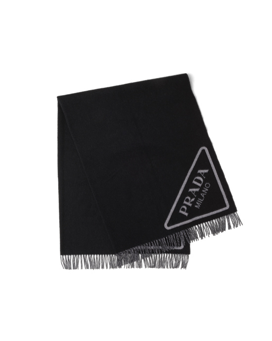 Prada Double Cashmere Throw Svarte | 413-MFRAGC