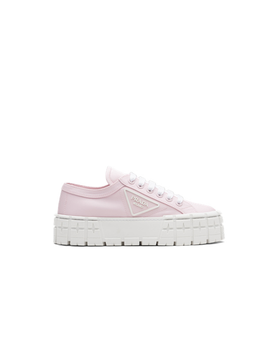 Prada Double Wheel Nylon Gabardine Sneakers Rosa | QNEHXA014