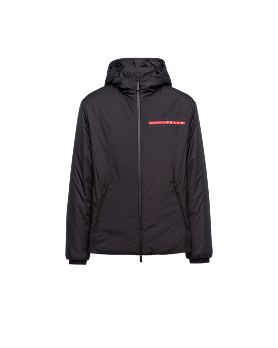 Prada Light Polyester Padded Jacket Svarte | 931-JMEDAT