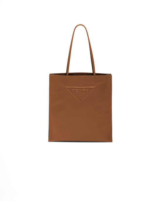 Prada Lær Tote Bag Cognac | POXIKL240