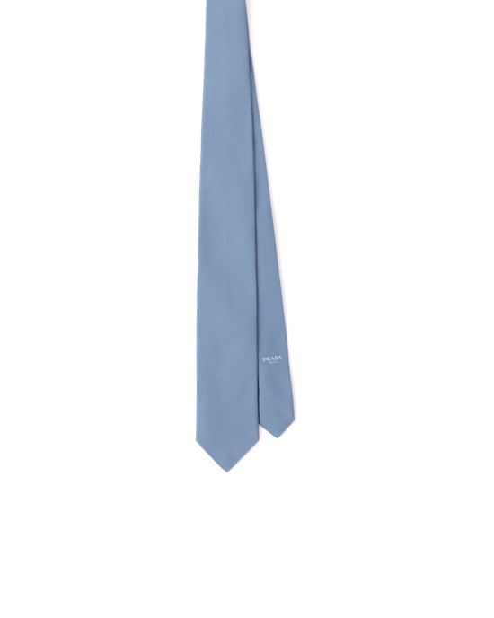 Prada Monochrome Silk Tie Blå | FKGRUE917