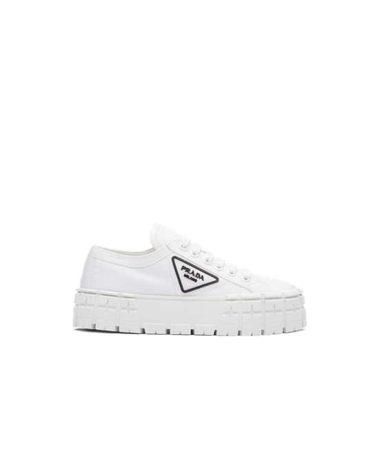 Prada Nylon Gabardine Sneakers Hvite Svarte | DJKESP093