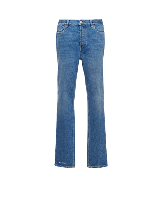 Prada Organic Denim Five-pocket Trousers Marineblå | YNICGV493