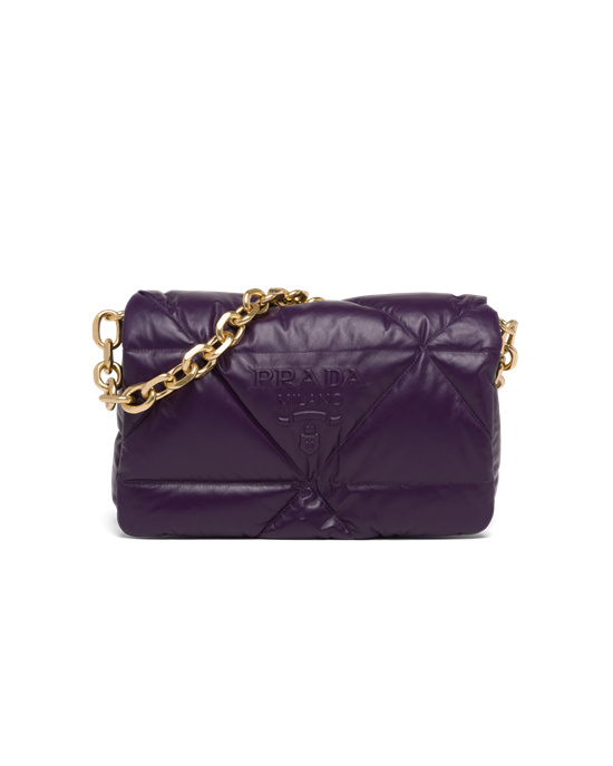 Prada Padded Nappa Lær Shoulder Bag Violet | 046-CZWQFT