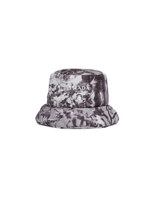Prada Printed Re-nylon Bucket Hat Cloudy Gray | 492-UJISLF