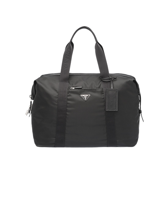 Prada Re-nylon And Saffiano Lær Duffle Bag Svarte | 758-RTLZDI