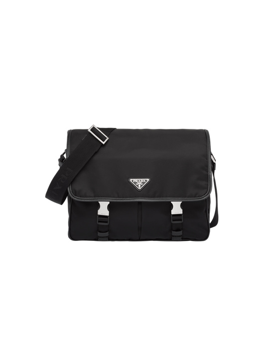 Prada Re-nylon And Saffiano Lær Shoulder Bag Svarte | 716-BQFXGH