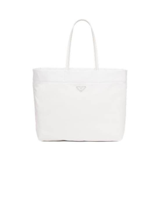 Prada Re-nylon And Saffiano Lær Tote Bag Hvite | NLYRAD096