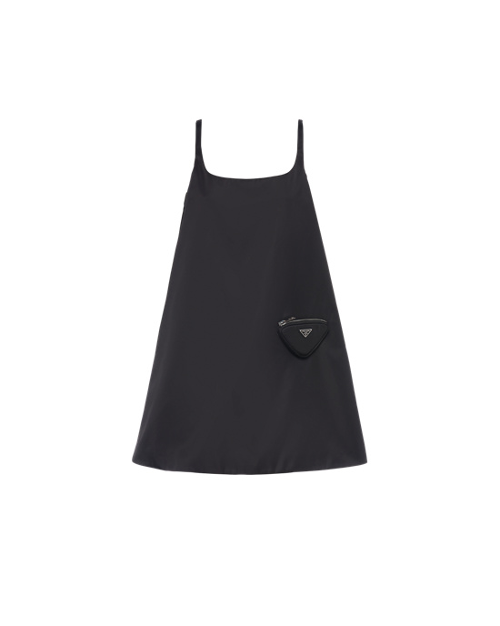Prada Re-nylon Ermeløse Kjoler With Pouch Svarte | 248-WBCQOG