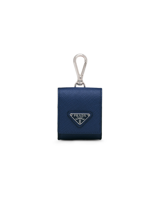 Prada Saffiano Lær Airpods Case Bluette | 624-WZEDGL