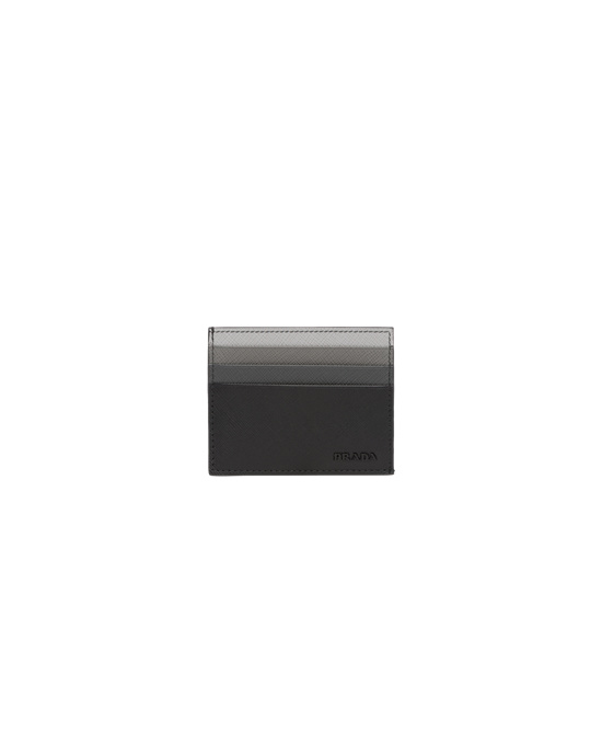 Prada Saffiano Lær Card Holder Svarte | 430-ERFXLB