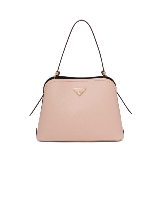 Prada Saffiano Lær Prada Matinée Bag Rosa Svarte | IZUTGB021