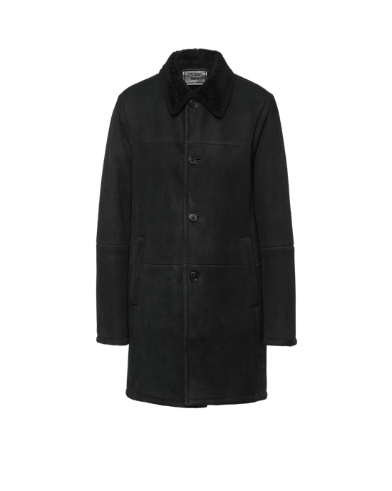 Prada Semsket Skinn Sheepskin Coat Svarte | 759-WUXLPQ