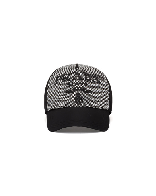 Prada Studded Re-nylon Baseball Cap Svarte | 189-HZMLTO