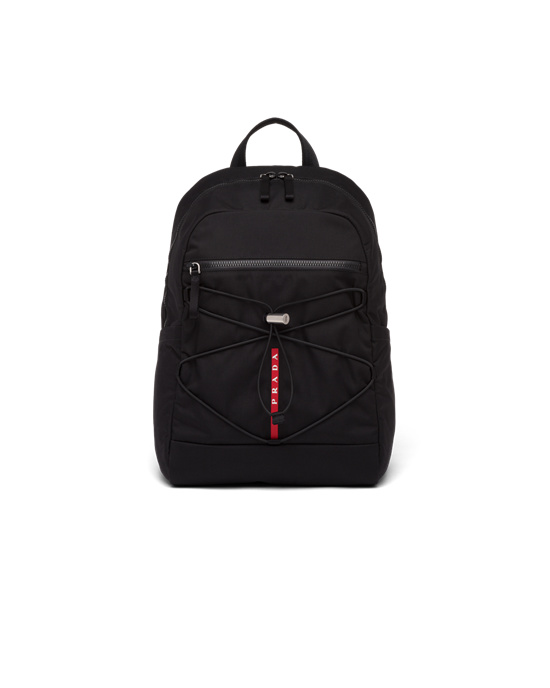 Prada Technical Fabric Backpack Svarte | 095-UTSJIR