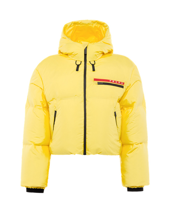 Prada Technical Nylon Puffer Jacket Gul | 680-KUJQWC
