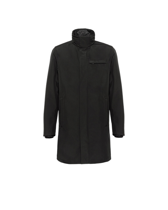 Prada Technical Poplin Raincoat Svarte | 072-OXAGVM