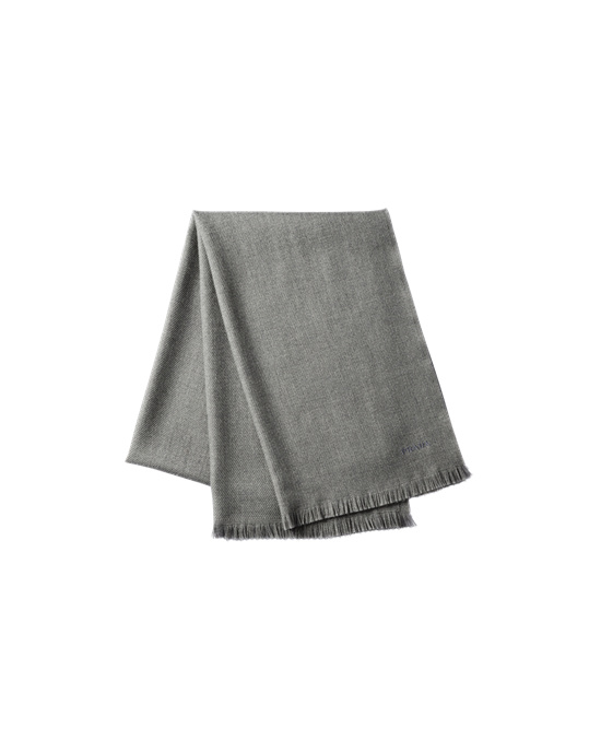 Prada Wool Twill Scarf Slate Gray | 075-RJUMYV